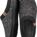 MERRIMAC Men's Slip on Slippers Comfy Memory Foam Non Slip Indoor House Shoes 12-13 Black