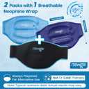 NEWGO Gel Ice Pack for Back Injuries and Pain Relief, 2 Pack Lower Back Ice Pack Wrap for Hot Cold Therapy, Lumbar Surgery, Sciatica, Herniated Disc, Coccyx Tailbone Pain - Black