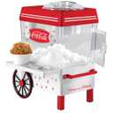 Nostalgia Coca-Cola Snow Cone Shaved Ice Machine - Coke Retro Table-Top Slushie Machine Makes 20 Icy Treats - Includes 2 Reusable Plastic Cups & Ice Scoop - White & Red