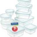 Snaplock Lid Tempered Glasslock Storage Container Airtight 18pc Set Anti Spill Microwave & Oven Safe BPA Free