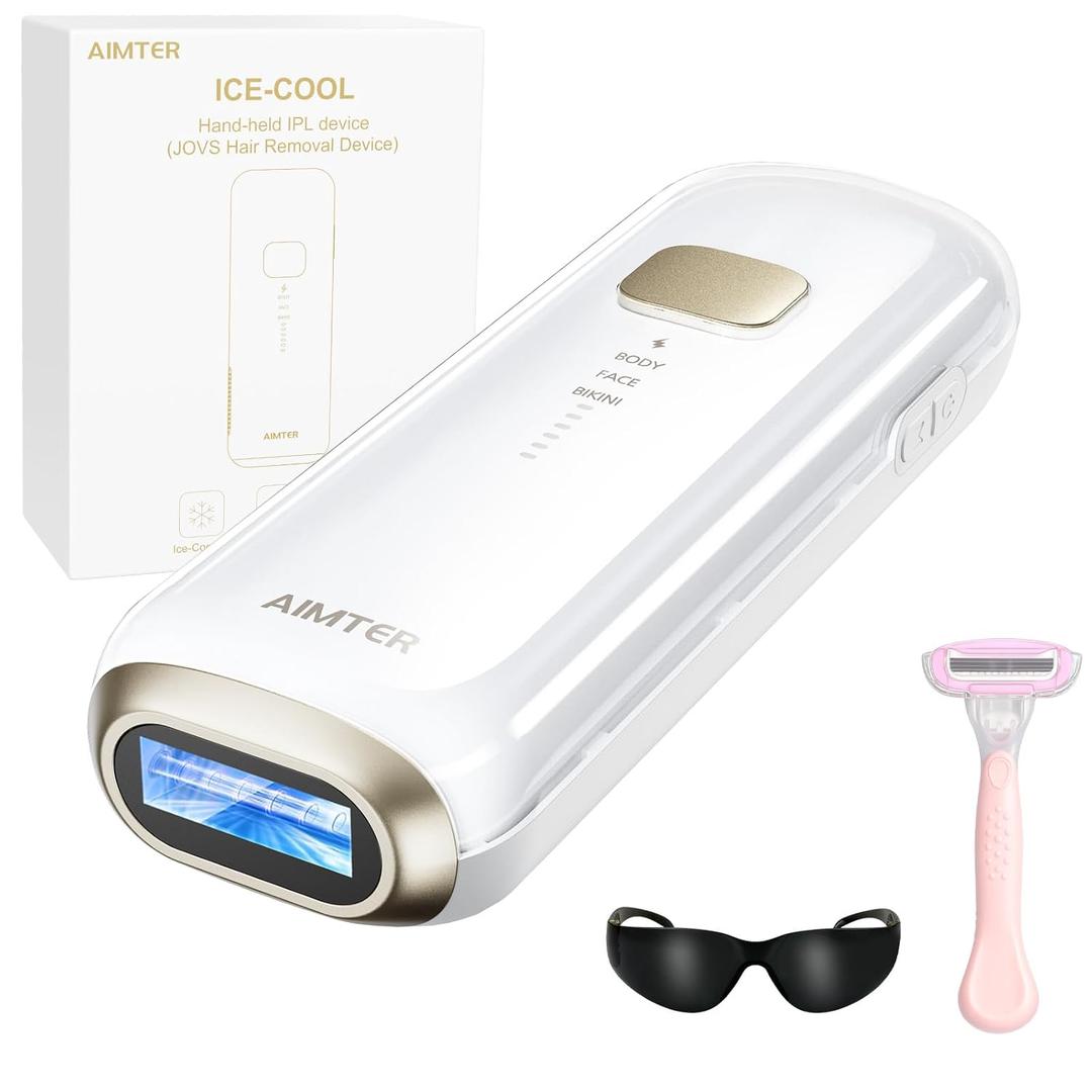Laser Hair Removal, IPL Hair Removal for Women and Men with 5 CSapphire Ice-Cooling Function, At-Home Hair Removal Device for Armpits Back Legs Arms Face Bikini Line,Unlimited Flashes,Nearly Painless