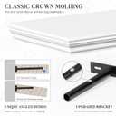 Fun Memories Floating Shelves 24 Inch Long, 9.3 Inch Deep Classic Crown Molding Floating Shelves for Wall, Rustic Wooden Shelves for Wall Decor Bathroom, Kitchen, Office, (White, 2Pack)