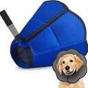 Hard & Heavy Plastic Dog Cone Collar Alternative for Lab Golden GSD (Small&Medium Sized), Adjustable Elizabethan Protective Cone for Healing, Comfortable Pet Recovery Collar Cone of Shame Anti-Lick (L(Neck Girth:13.78"-17.9"), Blue&Grey)