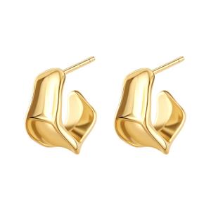 Chunky Gold Hoop Earrings for Women, 14K Gold/Silver Plated Statement Geometric Drop Dangle Earrings Trendy Knot Stud Hypoallergenic Fashionable Gift for Women (Gold)