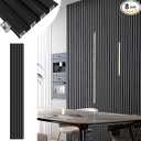 Black Wall Panels for Interior Decor Slat Wall Paneling 96x6in 8Pack for Livingroom Bedroom Modern Black Panels for WallDecor