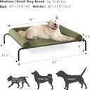 Cooling Elevated Dog Bed for Large Dogs, Outdoor Raised Dog Beds Portable Dogs Cot Bed W/Breathable Mesh, Pet Cots W/Removable Waterproof Bolster