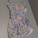 Eomenie One Piece Swimdress Swimsuits for Women Tummy Control Swim Dresses Skirt Bathing Suit (Small, Orange Floral Printed 2)