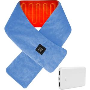 ROWARMSEY Neck Heating Pad Cordless with 5000mAh Power Bank,Neck Warmer for Pain Relief & Stiffness, Heated Neck Wrap with 3 Temperature Settings, Machine Washable & Portable (Sky Blue)