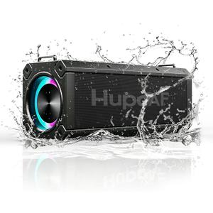 Hupoaf Speaker Bluetooth Wireless, 120W(Peak) Loud Outdoor Speaker with Deep Bass, IPX7 Waterproof, 20000mAh Power Bank/TWS/Portable Strap/EQ/Lightshow, Portable Speaker for Party/Camping/Beach/Garage