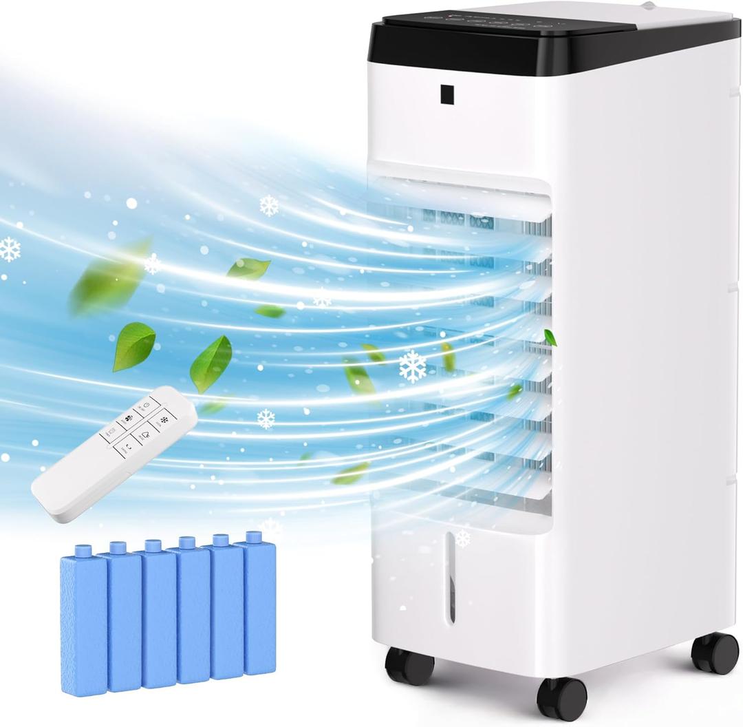 MEPTY Swamp Cooler, Windowless Portable Air Conditioners with Oscillation, Evaporative Air Cooler with Remote,12H Timer, Air Cooler Fan with 3Modes&Speeds for Bedroom Indoor Room (22inch)