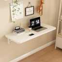 Wall Mounted Folding Table,floating desk for wall,folding wall desks for small spaces,hanging desk for Home Office Computer Workstation,Study Work Bench, Kitchen Dining (white, 39.3"×19.6"(100×50cm))
