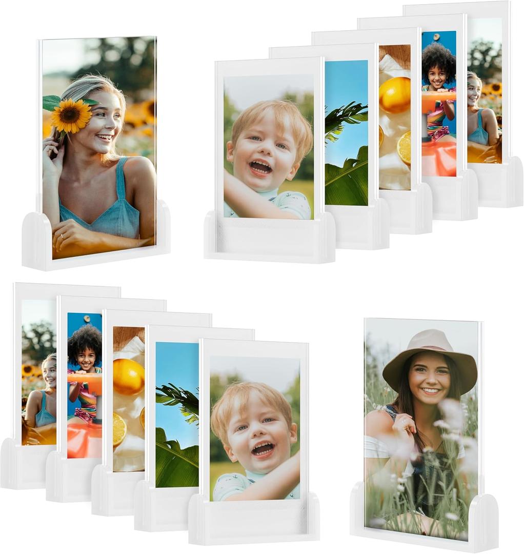 Cute Mini Instax Polaroid Frame, 2x3 Picture Frames for Fujifilm Instax Mini Film, Small Polaroid Frames for Wallet Size Photos, Little Photos Desktop Display Holder,12 Pack (White)