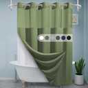 Sage Green Hotel Shower Curtain - 230GSM Waffle Textured Heavy Duty Thick Fabric Shower Curtains for Bathroom, 71W x 74H (71"W x 74"L (Pack of 1))