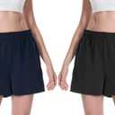 Women's Sweat Shorts Comfy Lounge Running Shorts Gym Summer Casual High Waisted Athletic Shorts with Pockets (S)