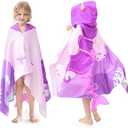 UOMNY Kids Beach Towels-Hooded Towel for Kids 30" x 50" for 3-10 Years,Pool Ponchos for Kids with Hood,Girls Beach Towel,Mermaid