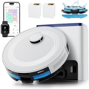 Lefant LiDAR Robot Vacuum and Mop, 75-Day Self-Emptying, 6000Pa Strong Suction, Customized Cleaning, Multi-Floor Mapping, 130 Min Runtime, 2.4G/5G WiFi/Alexa/APP/iWatch, M2L Plus