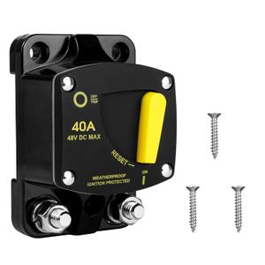 40 Amp Circuit Breaker DC 12V - 48V, Ozikutech 40 Amp Breaker for Solar System Trolling Motor Marine Boat Car Audio RV Battery - Manual Reset & Waterproof