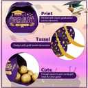 Spakon 30 Pcs Graduation Cap Gift Box Graduation Party Favors Candy Boxes Treat Box with Tassel Table Centerpieces Class of 2026 Grad Decorations(Purple, Gold)