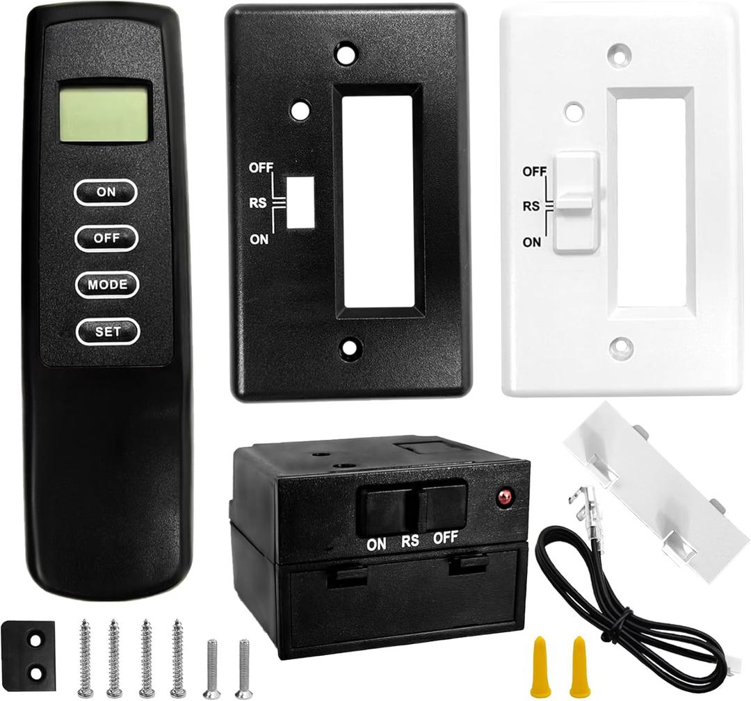 Bxmgr Upgraded Fireplace Remote Control Kit,Compatible with Skytech Majestic Ambient Empire Monessen Vermont Monessen Millivolt Valve Fireplace Stove with Thermostat On/Off Control Remote Receiver