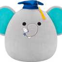 Squishmallows Original 12in Lemus The Grey Elephant with Graduation Cap  Official Jazwares Plush (Medium-Sized)