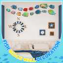 Spiareal 15 Pcs Wood Fish Nautical Wall Decor Wooden School of Fish Wall Art Rustic Hanging Beach Decor Ocean Coastal Theme Vintage Ornaments for Summer Home Lake House Bathroom Bedroom(Cute)