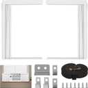 Window Air Conditioner Side Panels with Frame, Adjustable AC Insulation Side Panels for Window Units, Air Conditioner Accordion Filler Curtain Kit Replacement for 10000 BTU Units