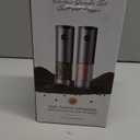 Salt and Pepper Grinder Set- Automatic Battery Pepper Mill Shakers Gifts for Men Dad, Adjustable Coarseness Upgraded Larger Capacity with Led Kitchen Essentials for New Home Housewarming (Stainless Steel)