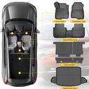 Cargo Mats for 2017-2022 Honda CRV Fuel Model Floor Liners with Trunk Mat Backrest Mat All Weather Rear Floor Trunk Liners for 2017 2018 2019 2020 2021 2022 CR-V (Fit 17-22 Fuel Model Only)