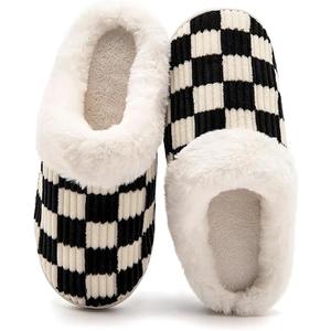 Guyarns House Slippers for Women & Men - Fuzzy, Casual Indoor/Outdoor Shoes with Memory Foam & Faux Fur Lining, 46-47