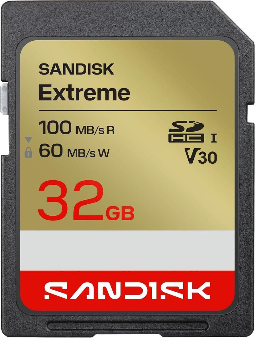 SANDISK 32GB Extreme SD Memory Card, Up to 100MB/s Read Speeds, UHS-I