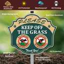 No Peeing and No Pooping Dog Sign, No Dog Poop Pee Sign for Yard with Stake 12" x 10", Please Keep Off The Grass Heavy Duty Aluminum Metal Sign Fade Resistant Reflective