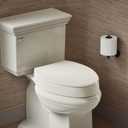 KOHLER 25875-96 Hyten 3" Height, Elevated Soft Close Elongated Toilet Seat, Contoured Seat with Grip-Tight Bumpers, Quick-Attach Hardware, No Slam Toilet Seat, Biscuit