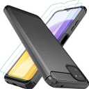 Osophter for Galaxy A22 5G Case, Boost Celero 5G Case with Screen Protector Shock-Absorption Flexible TPU Rubber Protective Cell Phone Cover for Boost Celero 5G(Black)