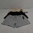Essential Elements 3 Pack: Women's 100% Cotton Casual Active Gym Lounge Sleep Bottom Pajama Shorts (Medium)