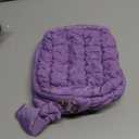 Puffer Quilted Makeup Bag Cosmetic Bags,Puffy Travel Toiletry Pouch for Women,Cute Checkered Zipper Bag Travel Essential,Portable Aesthetic Make up Organizer Bag for Gifts Work Daily(Purple,S)