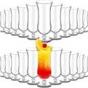Lallisa 24 Pcs Shatter Resistant Clear Plastic Pina Colada Cocktail Glasses - 15 oz Tulip Milkshake Cups for Beer, Juice, Margarita