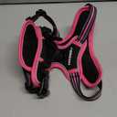 rabbitgoo Dog Harness No Pull with 2 Leash Clips, Adjustable Soft Padded, Reflective Oxford No Choke Pet Vest with Easy Control Handle for Large Dogs, Black & Hot Pink, Smal