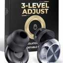 ARROX Adjustable Ear Plugs for Sleeping, 3 Noise Relief Modes (13-45 dB), Double-Layer Ultra-Soft Silicone Earplugs, Reusable Ear plugs for Concerts, Deep Focus, Side Sleepers & Travel, 4 Size Eartips (Black)