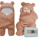BlueMello Baby Swaddle Blanket | Ultra-Soft Plush Essential for Infants 0-6 Months | Receiving Swaddling Wrap Brown | Ideal Newborn Registry and Toddler Boy Accessories | Perfect Baby Girl Shower Gift