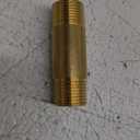 Anderson Metals Brass Pipe Fitting, Long Nipple, 3/8" x 3/8" Male Pipe, 2" Length