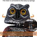 Hausse 3 Pack Bird Scarecrow Fake Horned Owl Decoy, Rotating Head Plastic Owl Bird Deterrents, Nature Enemy Horned Pest Repellent for Outdoor Garden