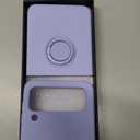 for Samsung Galaxy Z Flip 3 Case with Pen and Ring, Ultra Thin Matte Leather Anti-Drop Phone Cover with Camera Screen Protector for Samsung Galaxy Z Flip 3 5G (ZFlip3-Purple)