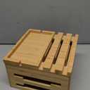 Bamboo Charging Station for Multiple Devices, Nightstand Docking Station with Small Tray -Included 5 Cables, Desktop Wood Charger Organizer, Compatible with Cell Phone, Tablet, Earphones