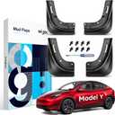 2025 New Tesla Model Y Accessories Mud Flaps [Stay Clean, Protect Paint] All Weather Splash Guards, for Tesla Model Y 2020~2025, Thicker Upgrade Version
