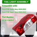 Lochnchn Tail Lights Rear Taillight Assembly Compatible with Ford F250 F350 Super Duty 2020 2021 2022 Tail Lamp Non-LED Non-Blind Spot Left Driver Side
