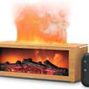 Fireplace Flame Air Diffuser Humidifier,7 Colors Aromatherapy Essential Oil Diffuser,Ultrasonic Aroma Humidifier with Timer for Home,Bedroom,Office,Yoga (Light Wood Grain)