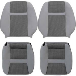 Priprilod Gray Front Driver & Passenger Side Bottom & Top Lean Back Replacement Cloth Seat Cover Compatible with Dodge Ram 2500 3500 4500 5500 2006 2007 2008 2009 2010