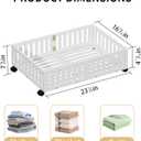 Bamboo Under Bed Storage with Wheels,Rolling Underbed Shoe Organizer Box for Shoes,Blankets,Toys,Clothes Container Space-Saving Bins for Bedroom,Closet,Dorm,Nursery