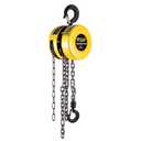 YELLOW JACKET Hand Chain Hoist 1 Ton 2200 Lbs Capacity Chain Block, 10 Feet with 2 Heavy Duty Hooks for Warehouse Automotive Machinery, Manual Chain for Lifting, Good, Yellow