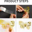 5 x 3D Gold Butterflies Wall Stickers - 24pcs, Butterfly Decor for Parties & Birthdays (Style Two)